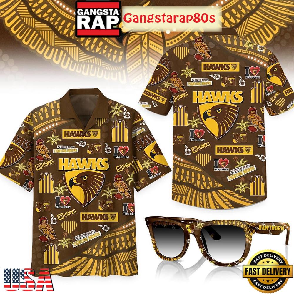Hawthorn Hawks We Are The Mighty Fighting Hawks Aloha Hawaiian Shirt