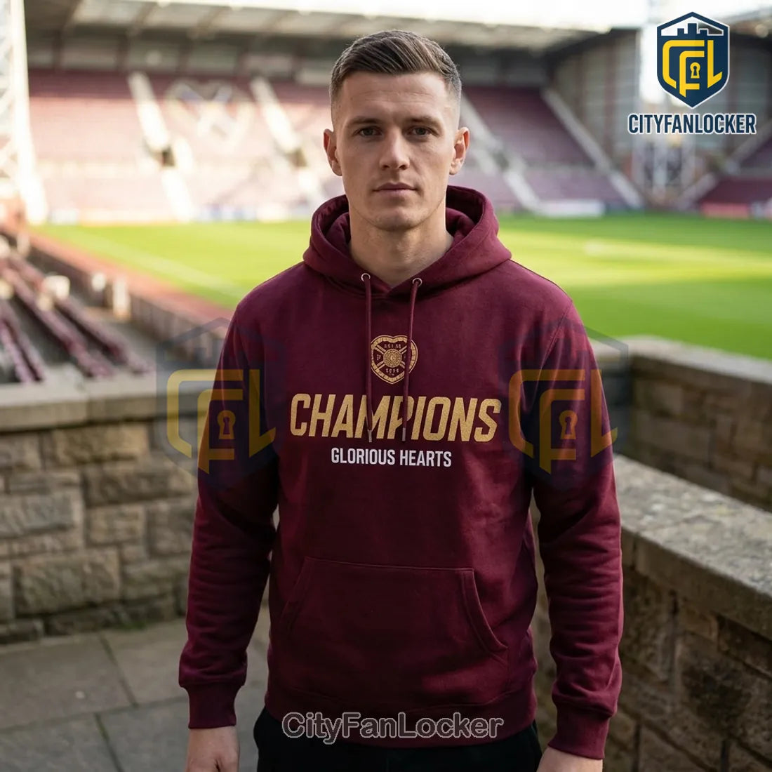 Heart of Midlothian Women 2026 SWPL Champions Maroon Pullover Hoodie