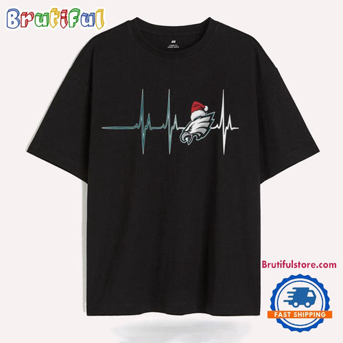 Heartbeat Christmas Philadelphia Eagles T Shirt