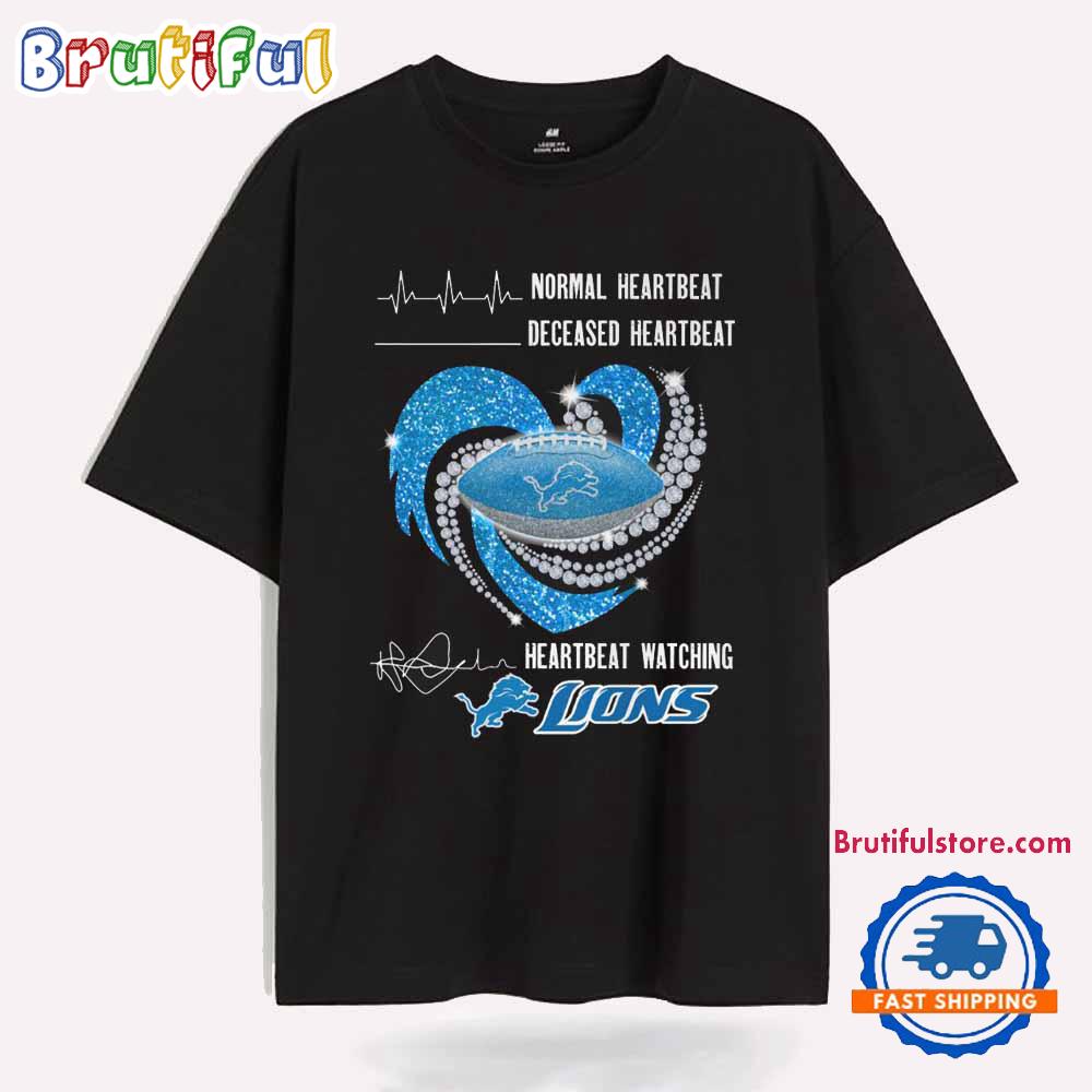Heartbeat Watching Detroit Lions 2025 T Shirt