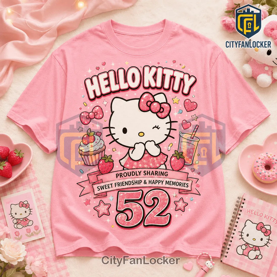 Hello Kitty and Friends 52nd Anniversary Pink T-Shirt