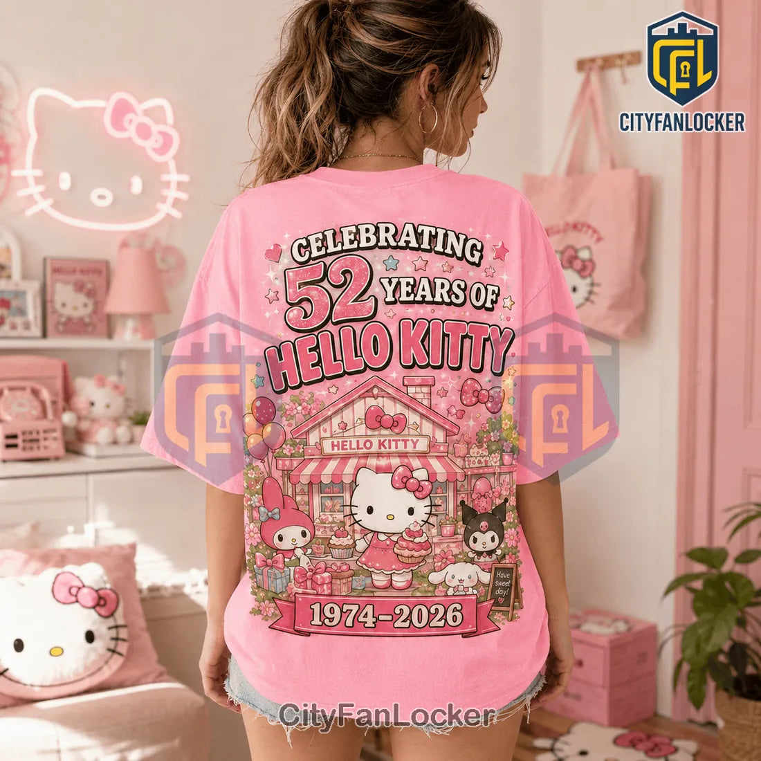 Hello Kitty and Friends 52nd Anniversary Pink T-Shirt