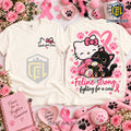 Hello Kitty Black Cat Breast Cancer Awareness Shirt