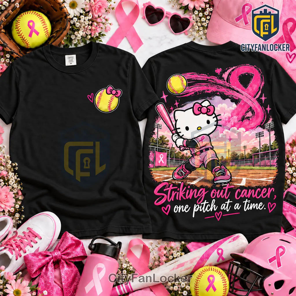 Hello Kitty Breast Cancer Awareness Softball Shirt
