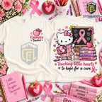 Hello Kitty Breast Cancer Awareness Teacher Shirt