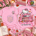 Hello Kitty Breast Cancer Coffee Books Hope Shirt