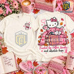 Hello Kitty Breast Cancer Coffee Books Hope Shirt