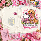 Hello Kitty Golden Retriever Pink Breast Cancer Shirt