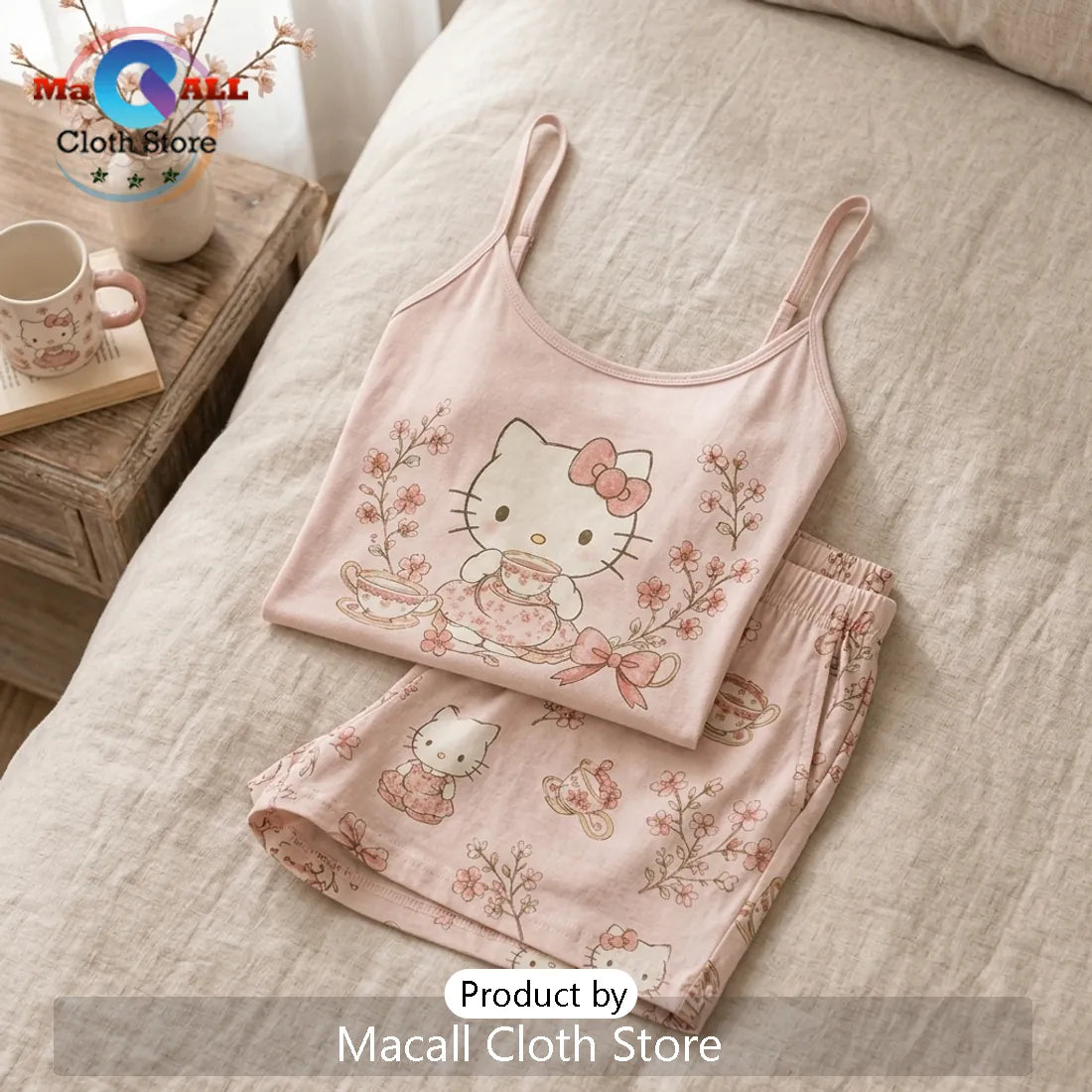 Hello Kitty Illustrated Tank and Shorts Loungewear Set