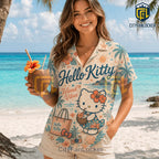 Hello Kitty Island Vibes Tropical Button Down Shirt 2026