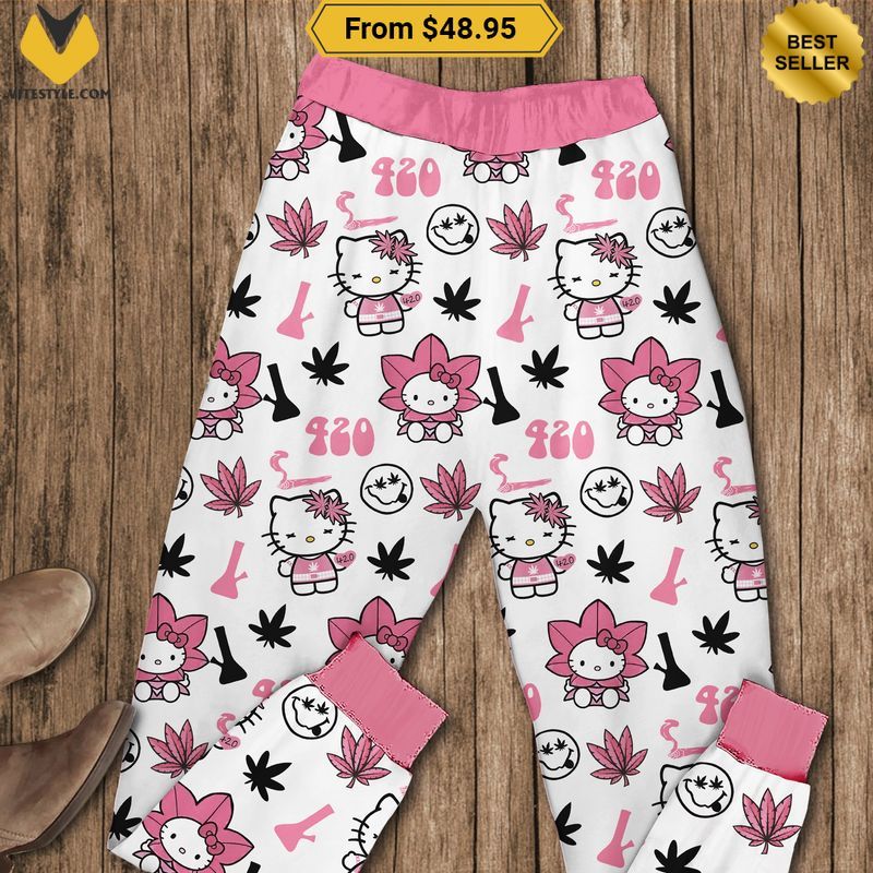 Hello Kitty Let That Shit Go Weed Pajamas Set