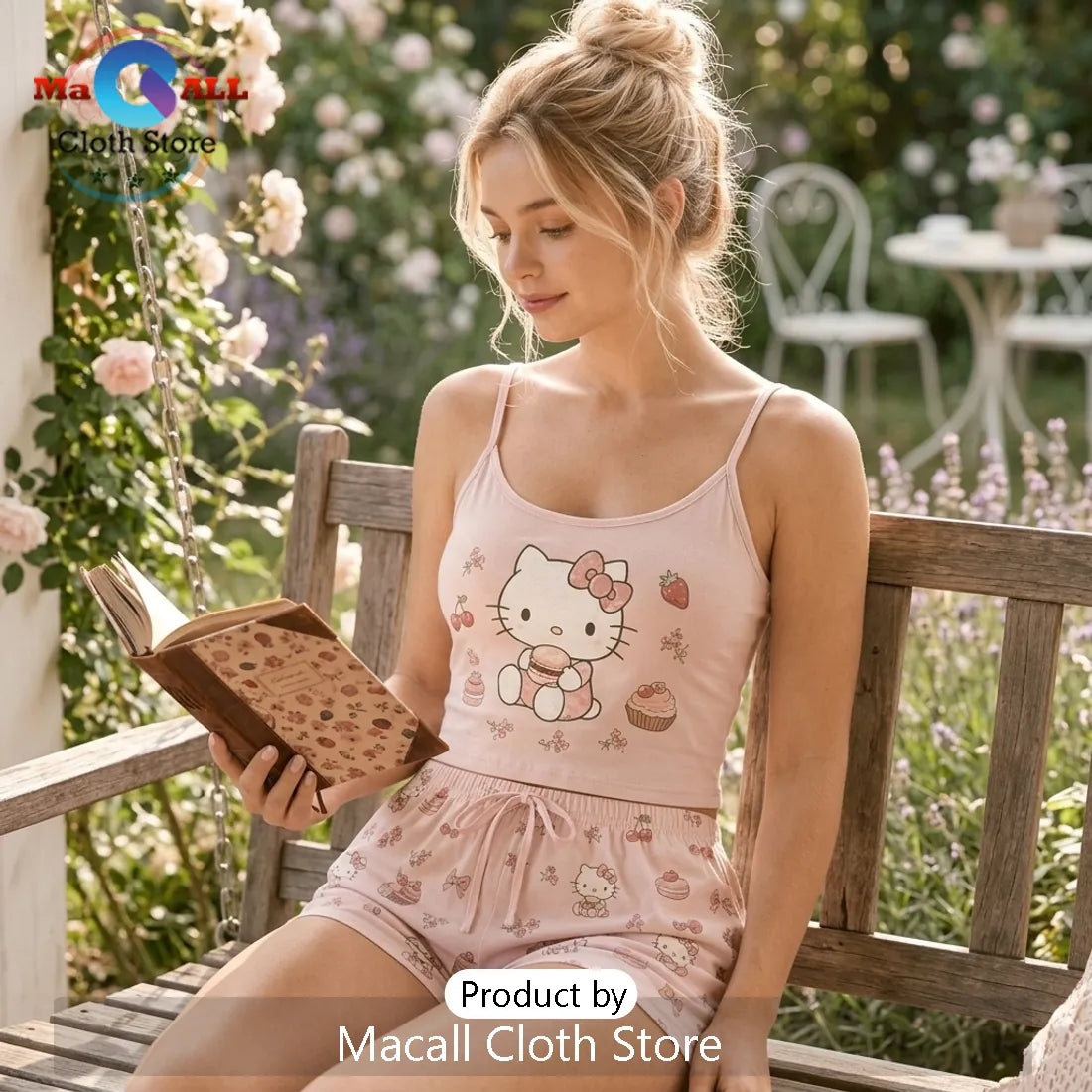 Hello Kitty Pink Aesthetic Pajama Loungewear Set