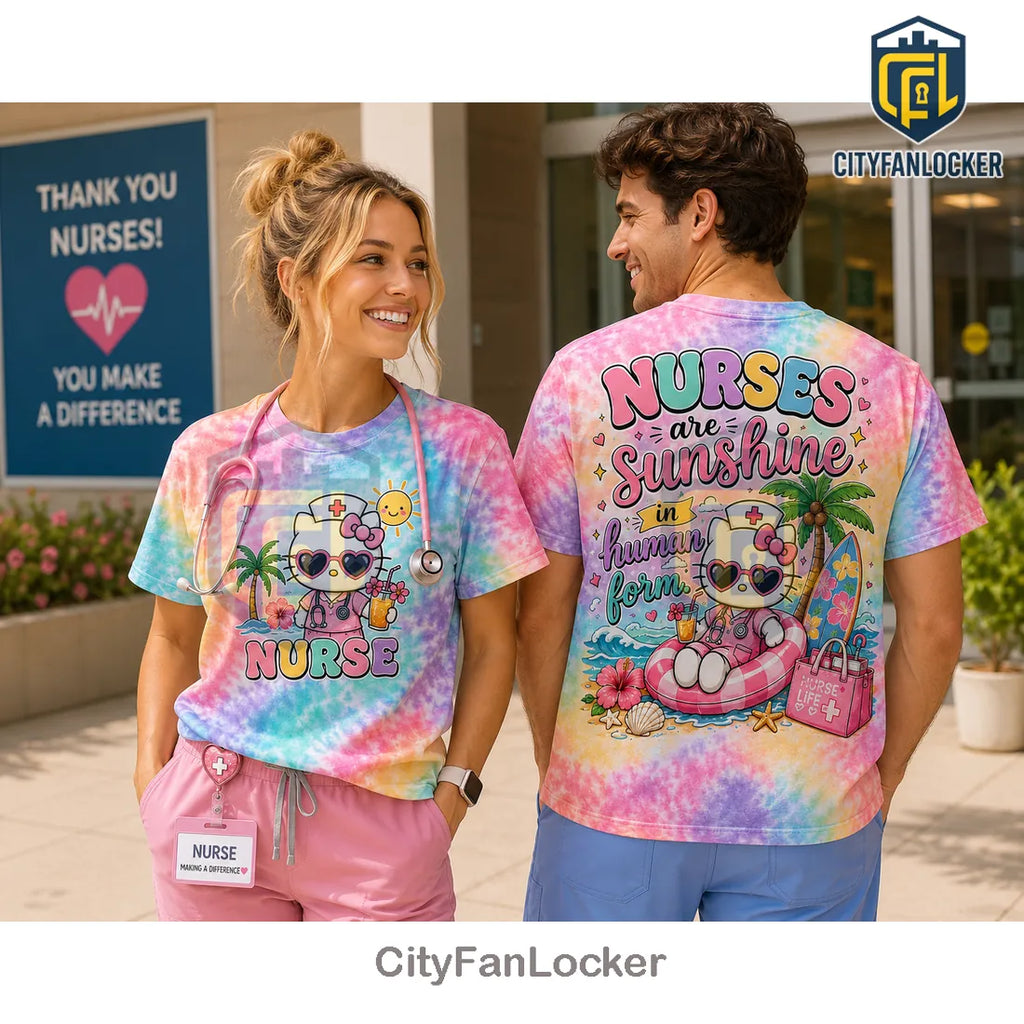 Hello Kitty Summer Nurse Tie Dye T-Shirt