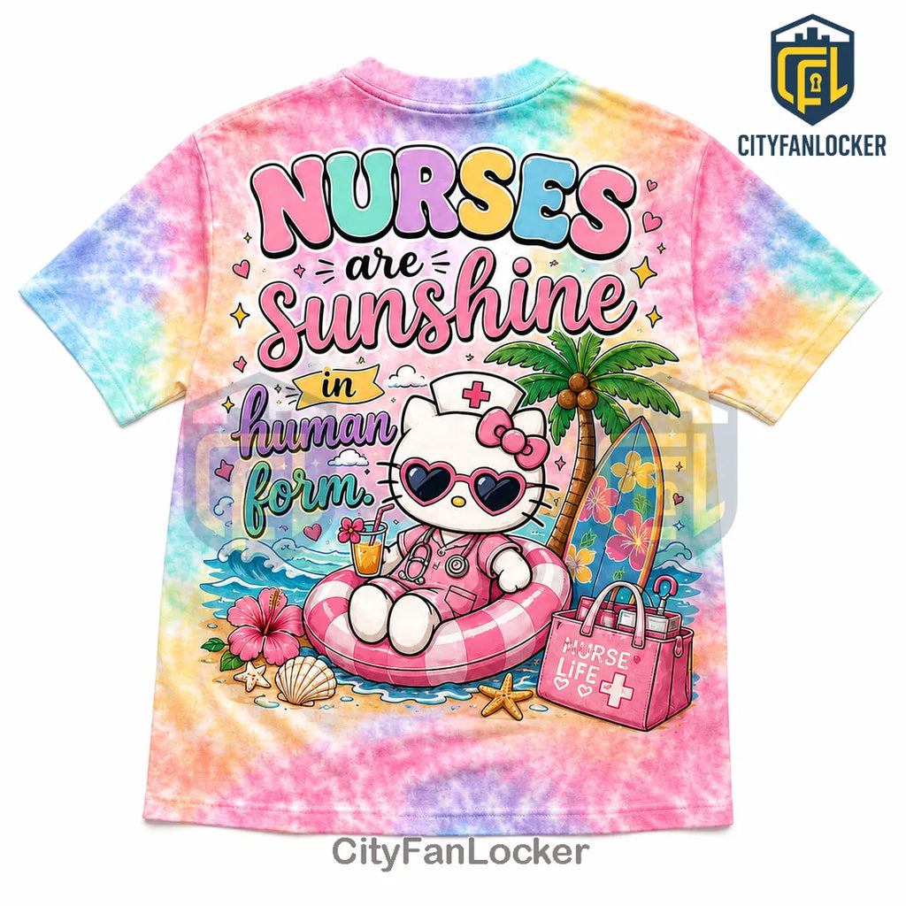 Hello Kitty Summer Nurse Tie Dye T-Shirt