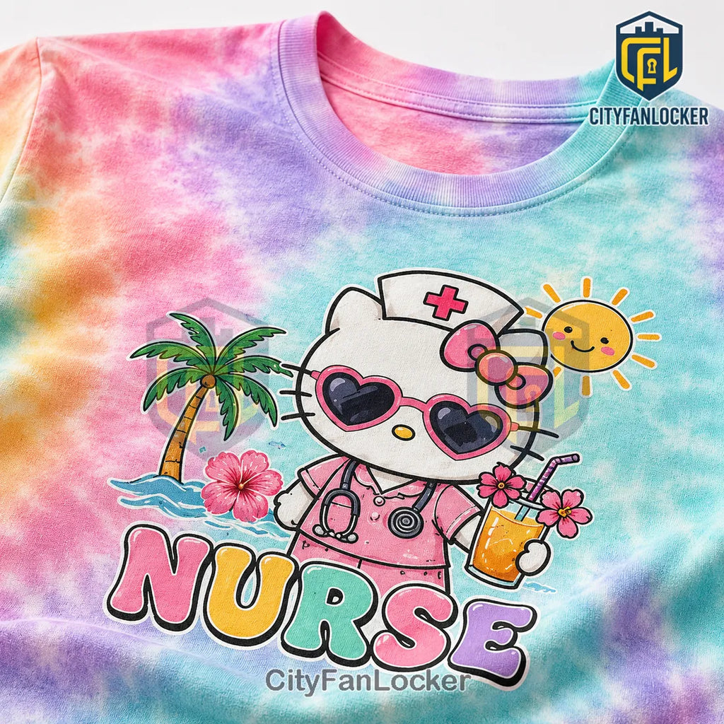 Hello Kitty Summer Nurse Tie Dye T-Shirt