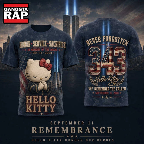 Hello Kitty Twin Towers September 11 Remembrance 343 Tribute 3D Shirt