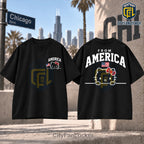 Hello Kitty USA Flag Printed Cotton T-Shirt