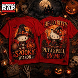 Hello Kitty Witch Hat Pumpkin Spooky Season Halloween 3D Shirt , Music Trending 3D Shirt