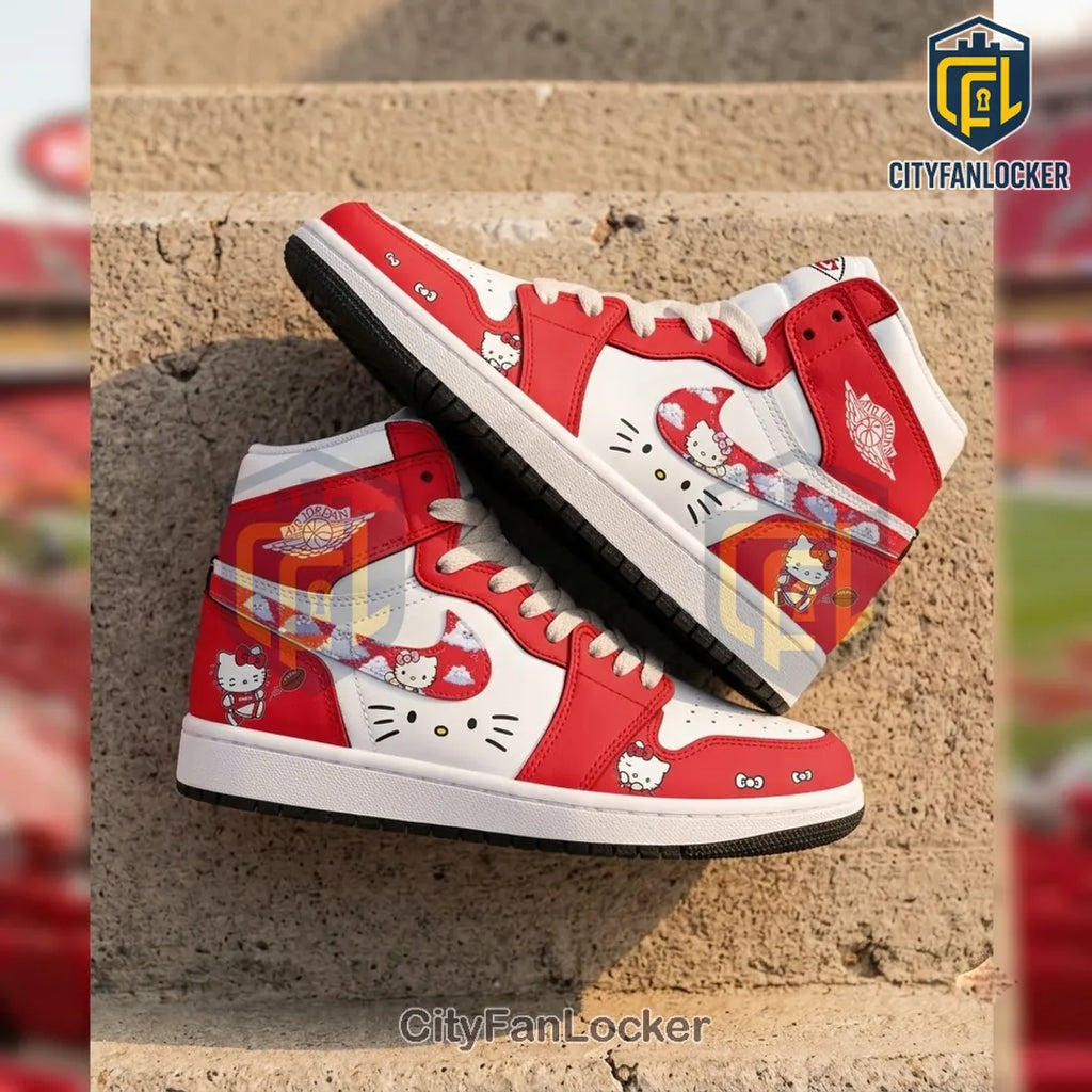 Hello Kitty x Kansas City Chiefs Custom High-Top Sneakers