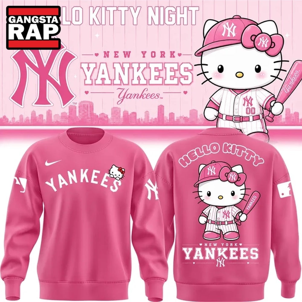 Hello Kitty x New York Yankees 2026 Pink Hoodie T-Shirt