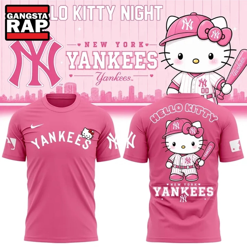 Hello Kitty x New York Yankees 2026 Pink Hoodie T-Shirt