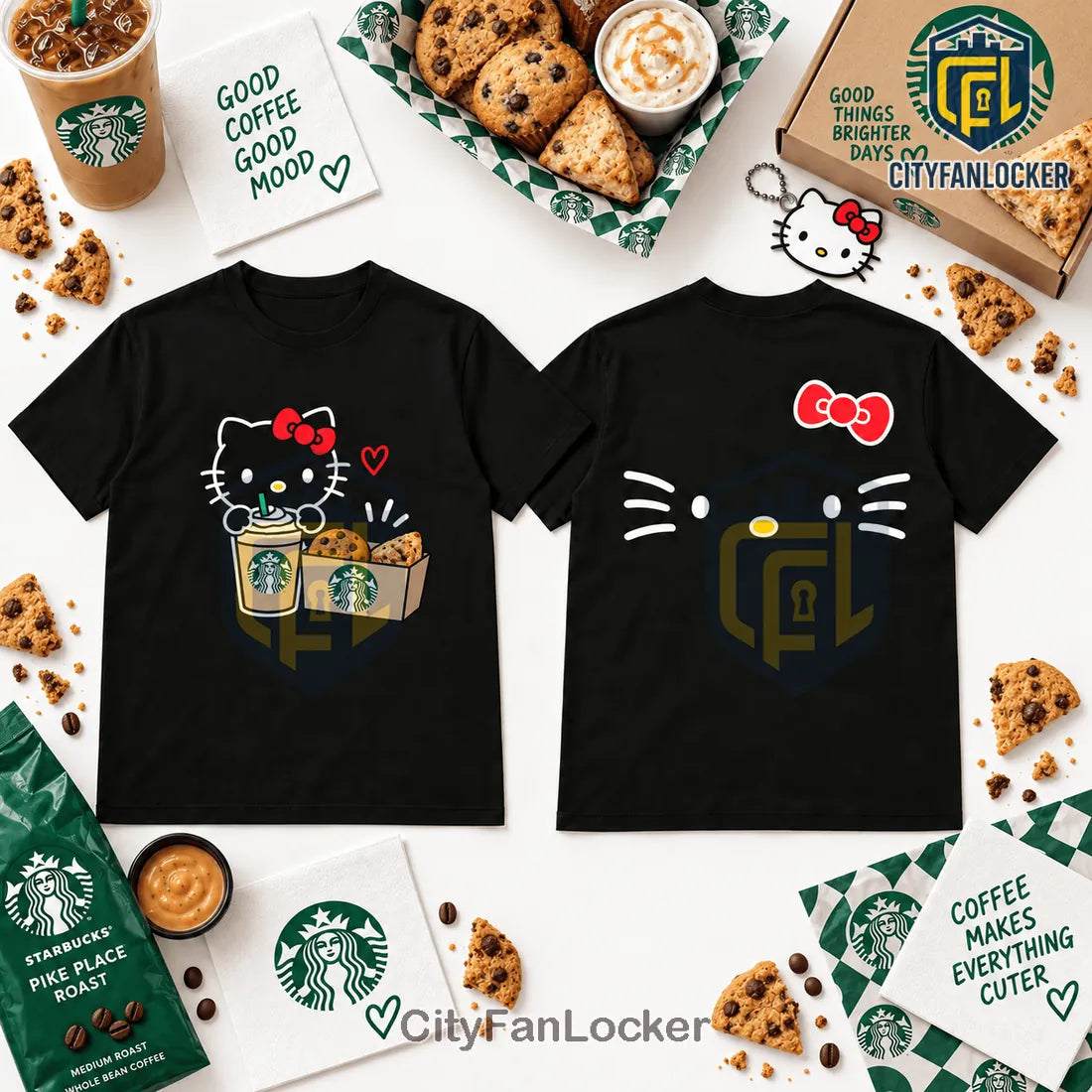 Hello Kitty x Starbucks Coffee Mascot T-Shirt