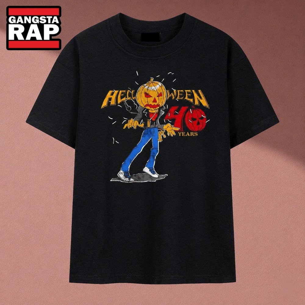Helloween 40 Years Pumpkin Character Metal Band T Shirt, Music 2D Shirt