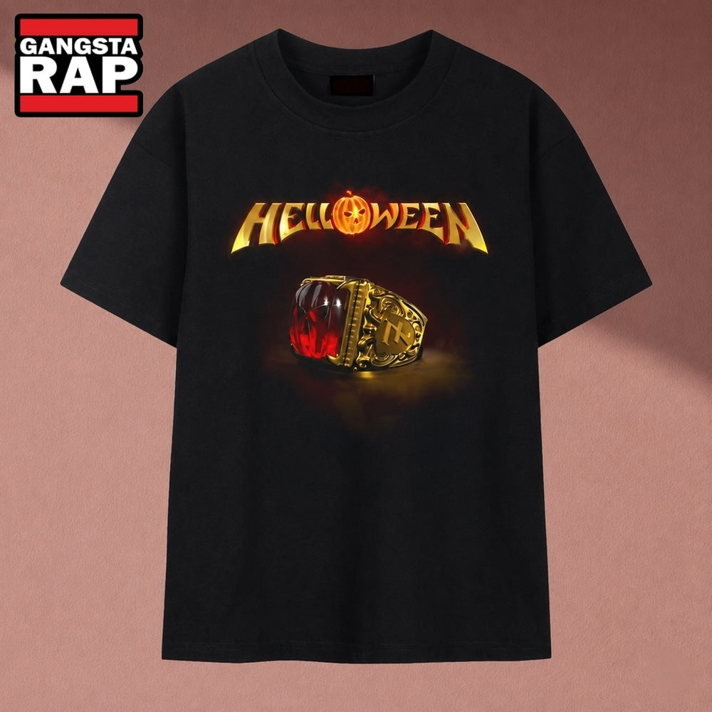 Helloween Golden Ring Red Gem Heavy Metal Band Graphic T Shirt, Music 2D Shirt