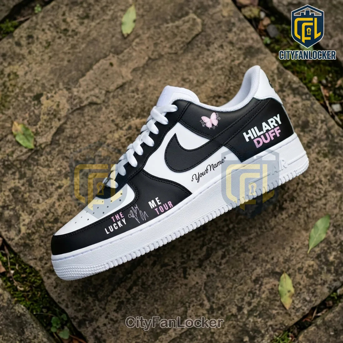 Hilary Duff The Lucky Me Tour Butterfly Custom Air Force 1 Sneakers