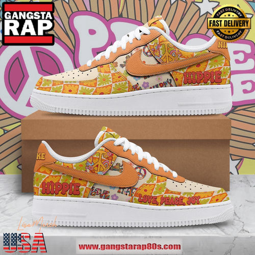 Hippie Love Peace Joy Air Force 1 Running Sneakers Shoes