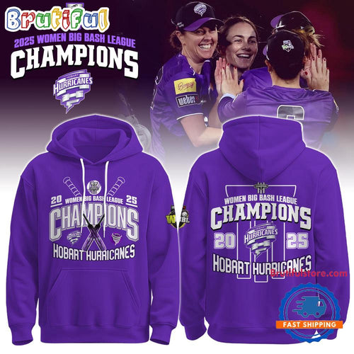 Hobart Hurricanes 2025 WBBL Champions Limited Edition Hoodie Shirt