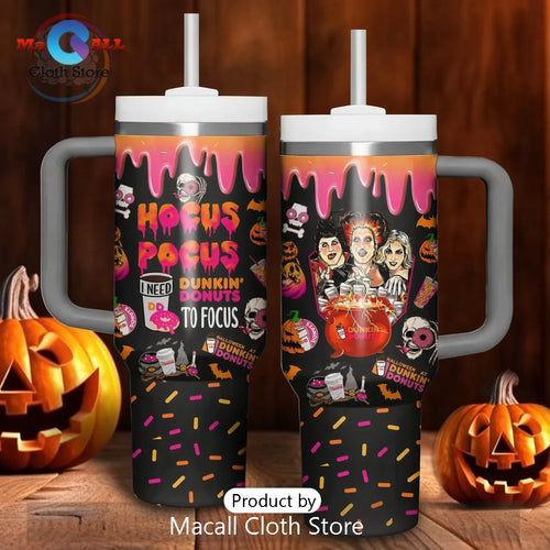 Hocus Pocus Dunkin Donuts Halloween 40oz Stanley Tumbler