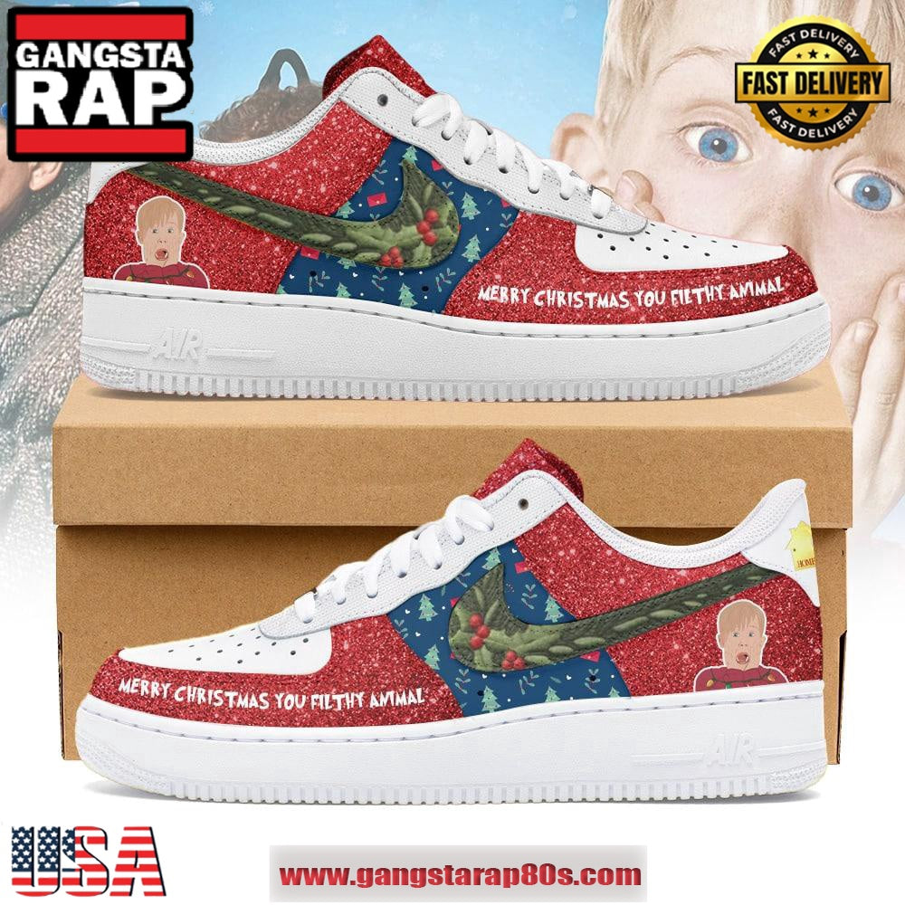 Home Alone Merry Christmas 2024 Limited Air Force 1 Running Sneakers Shoes