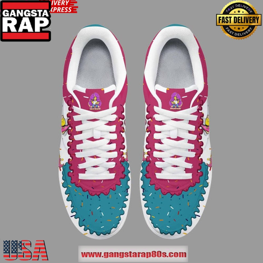Homer Simpson Donut Dream Limited Edition Air Force 1 Sneakers Shoes