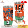 HOT Personalize NFL Cincinnati Bengals Snoopy Stainless Steel Tumbler