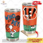 HOT Personalize NFL Cincinnati Bengals Snoopy Stainless Steel Tumbler