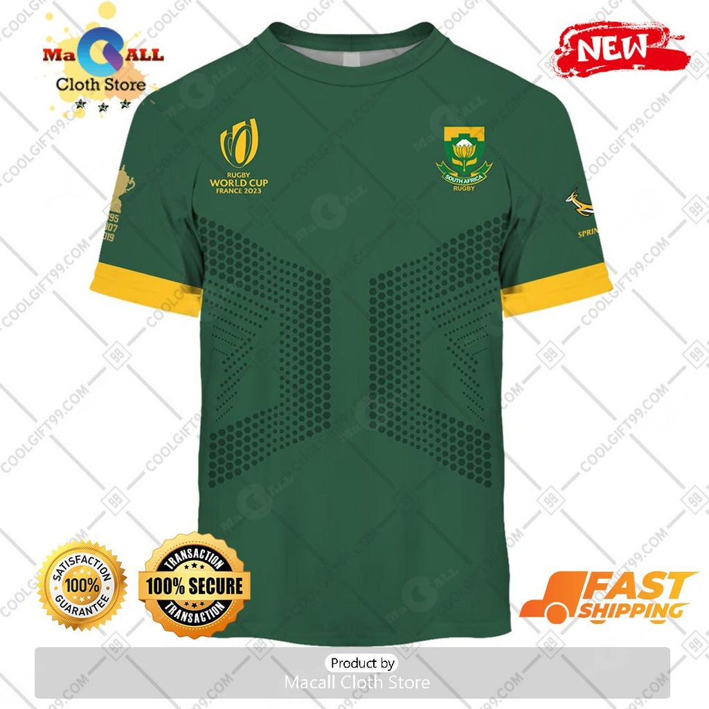 HOT Personalized Rugby World Cup 2023 Springboks South Africa Rugby Home Jersey Hoodie Sweatshirt 3D
