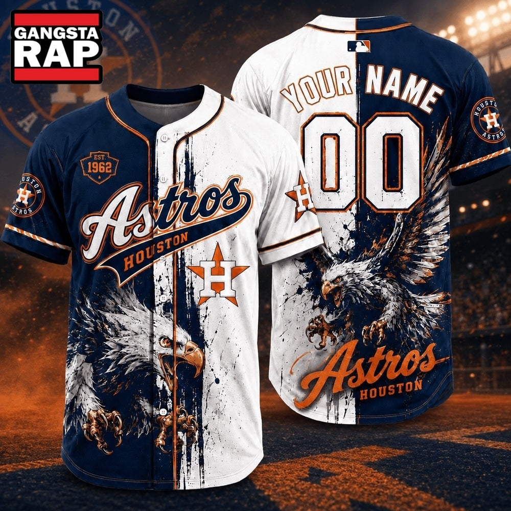 Houston Astros 2026 MLB Eagle America Personalized Baseball Jersey