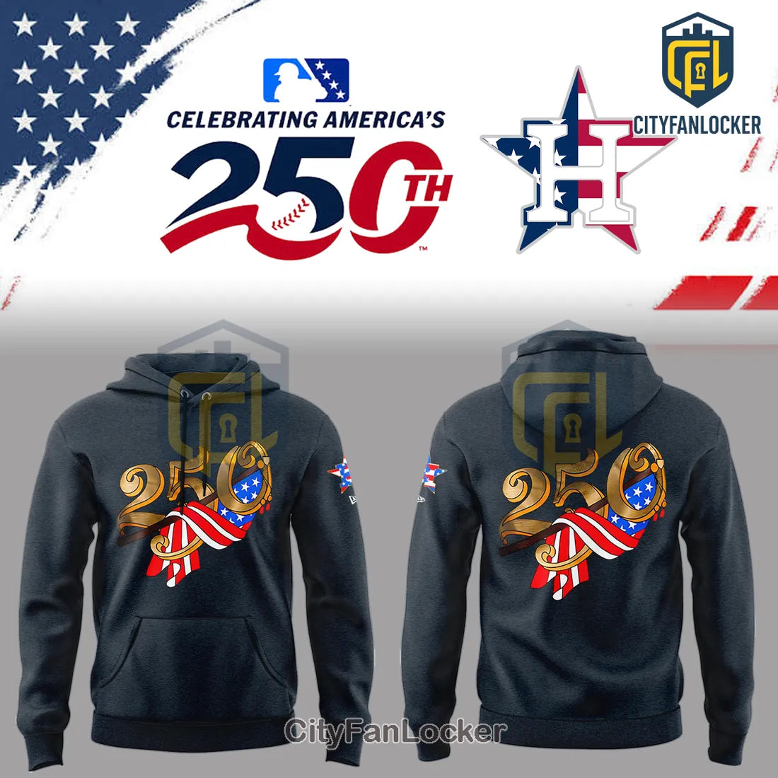 Houston Astros Celebrating America 250th Anniversary Pullover Hoodie