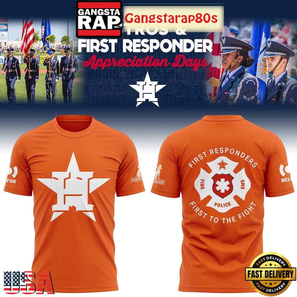 Houston Astros First Responders Day All Over Print T Shirt