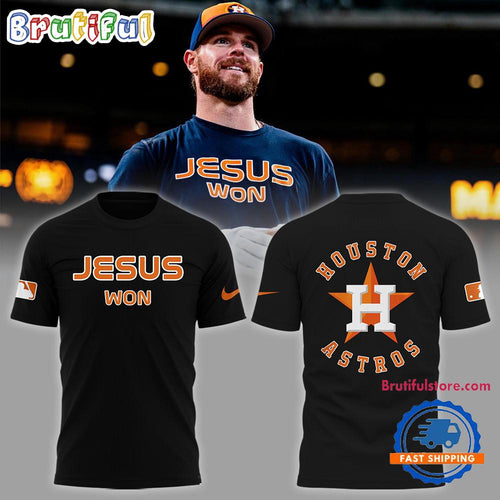Houston Astros MLB 2024 Black Jesus Won 3D Shirt