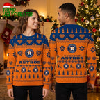 Houston Astros Reindeer And Hearts Pattern Ugly Christmas Sweater