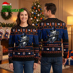 Houston Astros Skeleton Baseball Player Ugly Christmas Sweater