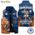 Houston Astros Sporty Mascot Design Sleeveless Puffer Jacket