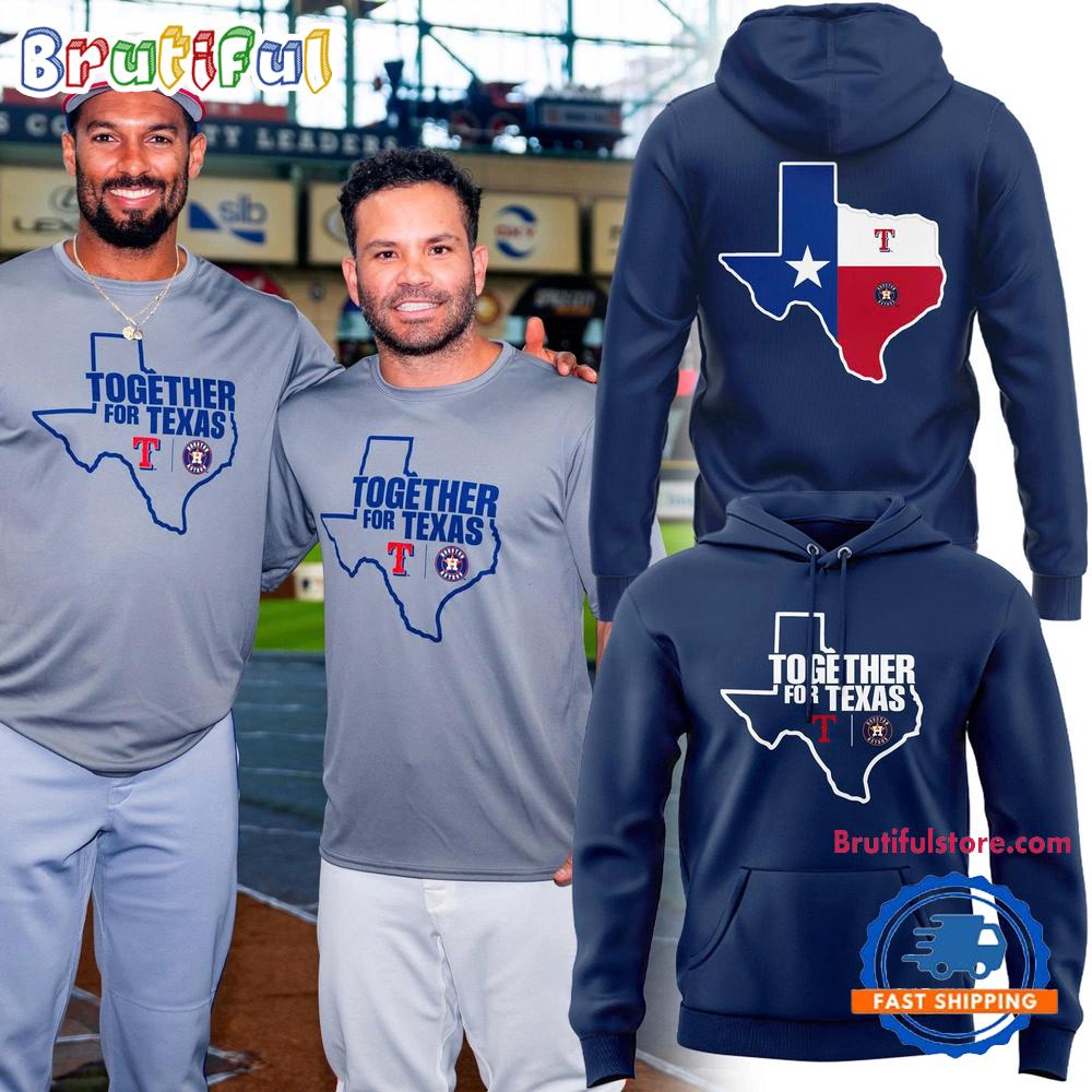 Houston Astros Together for Texas 2025 Blue Hoodie Shirt
