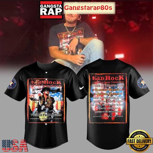 Houston Astros x Bryan I’m The Problem Tour Kid Rock Black Baseball Jersey Shirt