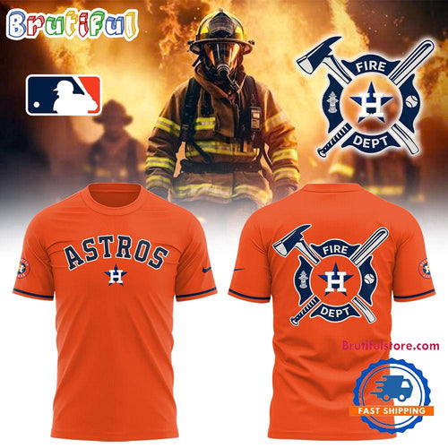 Houston Astros x Firefighter Appreciation Night 3D Print Orange T Shirt