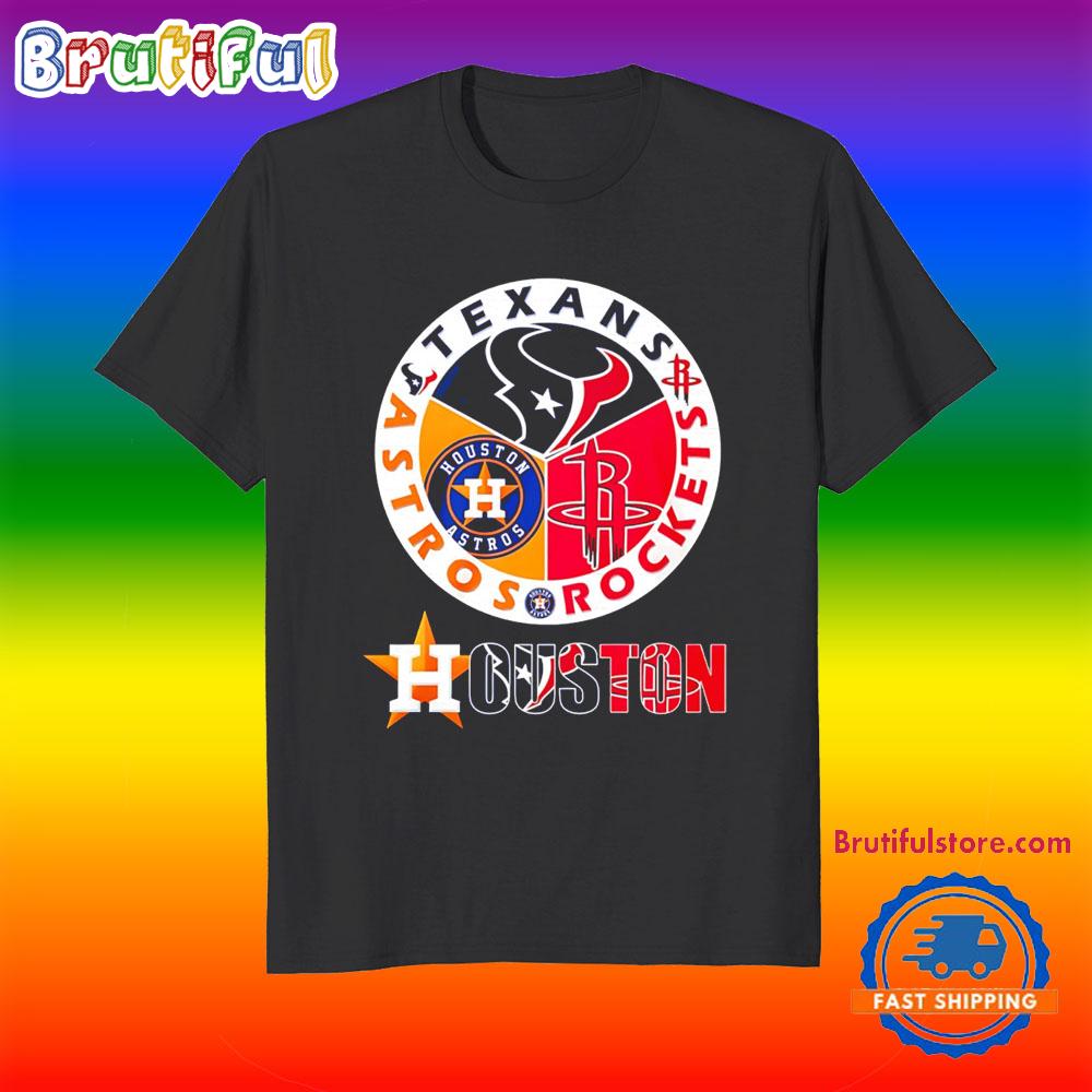 Houston Astros X Houston Texans X Houston Rockets Logo T Shirt
