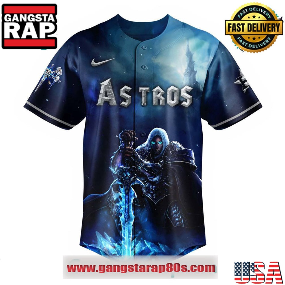 Houston Astros x Warcraft Wrath of the Lich King Baseball Jersey Shirt