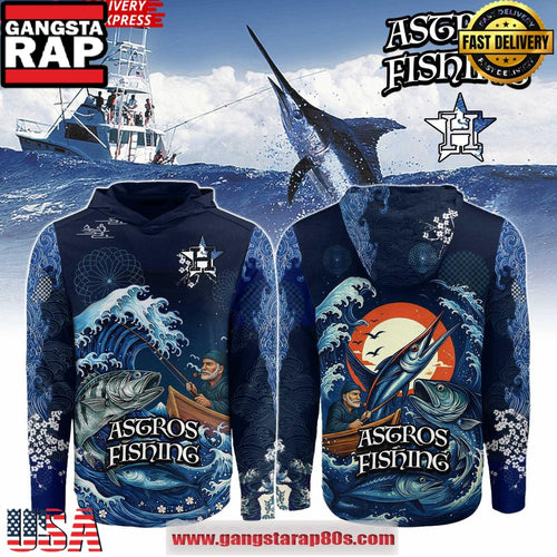 Houston Astros x Wave Hunter Fishing Limited All Over Print Hoodie